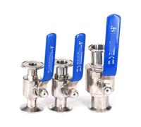 1 Pcs 1.5" 2" 2.5" Triple clamp Ferrule 304 Stainless Steel Sanitary Ball Valve 304 SUS 316 Stainless Steel(304,38x50.5mm 1.5 in. TC)
