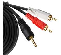 1 pcs 1.5m RCA to 3.5mm Aux Cable - phono to 3.5mm jack-Phono Mini Jack Stereo Lead-Premium Gold-Plated Phono to Jack Adapter，Suitable for high-fidelity amplifiers and speakers, etc. (red white black)