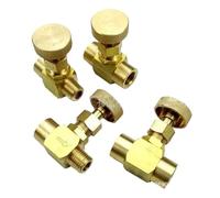 1 Pcs 1/8" 1/4" 3/8" NPT Female Brass Needle Valve 1000 PSI Pipeline Propane Pressure Gauge Suitable for Water Gas Oil Fuel(Type 2)