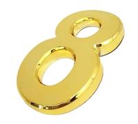 1 Pcs 10cm Golden Color Plastic Plaque House Door Number Hotel Address Digits Sticker Plate Sign 0123456789(8)