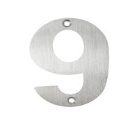 1 PCS 10cm Stainless Steel House Numbers Waterproof Rustproof Address Digits For Home Mailbox Outdoor Doorplate Number(Silver No.9)