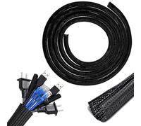 1 PCS 10ft - 1/2 inch Cord Protector Wire Loom Tubing Cable Sleeve Split Sleeving,Cable Tidy Sleeve,cable tidy For Home,Office,And other messy lines for efficient sorting(Black)