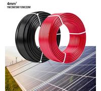 1 Pcs 12 For AWG Solar PV Cable Wire with PV Connector for Reliable Outdoor Energy Solutions (Red 10M)