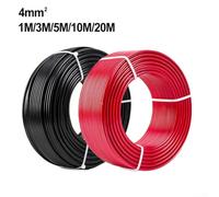 1 Pcs 12 For AWG Solar PV Cable Wire with PV Connector for Reliable Outdoor Energy Solutions (Red 1M)