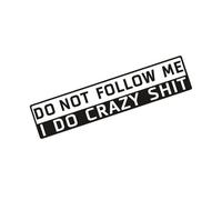 1 Pcs 14 * 3cm Funny Car Sticker Do Not Follow Me Reflective Vinyl Car Sticker Decal Wholesale Accessories(Black)