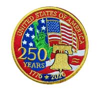 1 Pcs 1776-2026 USA 250th Anniversary Memorial Hook and Loop Embroidery Patch,3.15 inchs 250th Tactical Military Morale Sew On Emblem Patches for Clothes Backpacks Bags Vest Jackets
