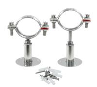 1 Pcs 1inch Adjustable Ceiling Pipe Support Stainless Steel Pipe Bracket OD Pipe 32-34mm, Wall Mount Clamp Bracket Kit with Screws, Ideal for Pipe, Tube or Rod Fixing (50-95mm)