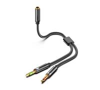 1 Pcs 2 in 1 Headphone Mic Splitter,headphone splitter,audio splitter ,3.5mm splitter- 3.5mm Audio Adapter for Gaming, Laptop | Dual Output, Noise-Free Sound, Gold-Plated & Durable Nylon Cable (25cm)