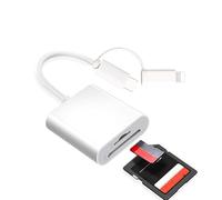 1 PCS 2-in-1 Lightning USB C to SD TF Card Reader Adapter Hub Converter