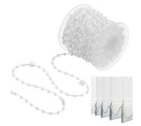 1 Pcs 20 Meter 200 Clips Vertical Blind Bottom Chain, Blind Bottom Link Chain, Durable White Plastic Blind Chain, Ideal for Repair 3.5 Inch/89mm Slats