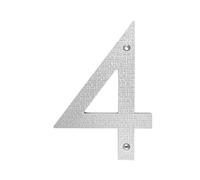 1 Pcs 20cm 8 Inch 0-9 Letters Big Floating House Number Relief Numbers Address Sign Modern Door Plates Home Yard Outdoor Numeros(Silver-4)