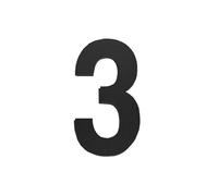 1 Pcs 20cm (8 Inch) Self-Adhesive Stainless Steel House Numbers(Black 3)
