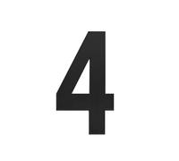 1 Pcs 20cm (8 Inch) Self-Adhesive Stainless Steel House Numbers(Black 4)