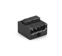 Wago Micro Push Wire Connector 4-Conductor Terminal Block Dark Grey - 243-204