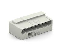 Wago Micro Push Wire Connector 8-Conductor Terminal Block Light Grey - 243-308