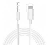1 PCS 3.5mm Aux Cord for iPhone in Car Adapter,Aux Cable Compatible with i-Phone 11/12 /13 i-Pod,Car Headphone Home Stereo Speaker Jack to Lightning Cable(1M,White)