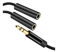 1 Pcs 3.5mm Headphone Splitter, 3.5mm Male to 2 Dual 3.5mm Female Earphone Jack Adapter, Headphone Splitter, Male to Female Aux Extension Cord for Apple iPhone/iPad, Earphone, Speaker, MP3 Player