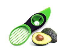 1 Pcs 3-in-1 Avocado Prep Tool, Multi-Functional Fruit Slicer and Peeler, Efficient Kitchen Gadget for Kiwi Mango Preparation, Durable Fruit Processing Accessory