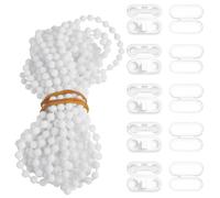 1 PCS 32.8FT Vertical Blind Chain Replacement with Connectors, Roller Blind Chain Cord repair parts, Repair Venetian Blinds Cord for Roman and Vertical Blinds (10Meter Long,White)