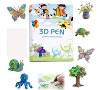 1 PCS 3D Pen Book, with 40 Patterns and Transparent Templates Mat, Reusable 3D Printing Drawing Book for Kids, Children's Drawing Teaching Tools Gift