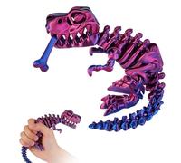 1 Pcs 3D Printed Dinosaur, with Bone T-Rex Fidget Tool Stress and Anxiety Relief Toy Full Articulated Dinosaur Bones Flexible Joints Home Office Decor Toys Gifts for People