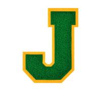 1 PCS 4.5" Green Iron On Chenille Letter Patch - Alphabet Patches for Clothing, Jackets, Backpacks, Hats for Personalized Decor, Custom Name, and Crafts. (J)