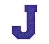 1 PCS 4.5" Purple Iron On Chenille Letter Patch with White Edge - Alphabet Patches for Clothing, Jackets, Backpacks, Hats for Personalized Decor, Custom Name, and Crafts. (J)