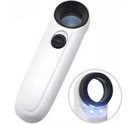 1 PCS 40X Handheld Magnifier Magnifying Glass Loupe Lens for Reading Jewelry Watch Repair Tool with 2 LED Light