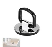 1 Pcs 45mm Chrome Sink Plug with Easy Grip Handle, Universal for Kitchen Sink Plug, Bathroom Basin Plug, and Bathtub Stopper, Chrome Rustproof Rubber-Sealed (Black)