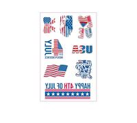 1 Pcs 4th of July Temporary Tattoos,American-style Bow Tie Design Etc,250 Anniversary USA Temporary Tattoos,Fourth of July USA Independence Day Patriotic Party Favors