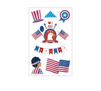 1 Pcs 4th of July Temporary Tattoos,American-style Felt Hat Design Etc,250 Anniversary USA Temporary Tattoos,Fourth of July USA Independence Day Patriotic Party Favors
