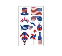 1 Pcs 4th of July Temporary Tattoos,Blue Big Top Hat Design Etc,250 Anniversary USA Temporary Tattoos,Fourth of July USA Independence Day Patriotic Party Favors