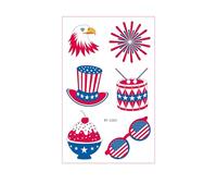 1 Pcs 4th of July Temporary Tattoos,Eagle Head Design Etc,250 Anniversary USA Temporary Tattoos,Fourth of July USA Independence Day Patriotic Party Favors