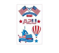 1 Pcs 4th of July Temporary Tattoos,Two American Flags Design Etc,250 Anniversary USA Temporary Tattoos,Fourth of July USA Independence Day Patriotic Party Favors