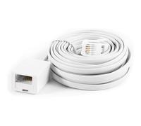 1 Pcs 5 Meter Telephone Extension Cable, BTTelephone Extension Cable, Phone Line, Straight Through Telephone ExtensionCable for UK Landline Phone Cord Home & Office Fax Modem Extender (White 6P6C)