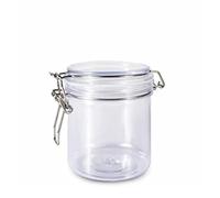 1 Pcs 500ml PET Plastic Storage Jars with Airtight Hinged Lids,Durable Clear Wide Mouth canning Jars for Food Storage Oats Canning Cereal Pasta Sugar Coffee Nuts Spices