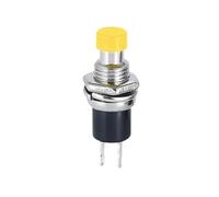 1 PCS, 7MM, mini round momentary push button switch, self-reset when pressed, normally open 1NO, normally closed 1NC, switch(Yellow,1NO)