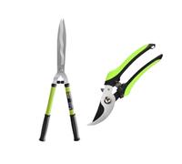 1 Pcs 8/21inch Garden Hedge Shears High Carbon Steel Shear Green Handle Design Pruning for Fruit Tree Branches Bonsai(21 INCH)