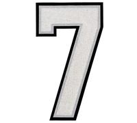 1 PCS 9.0" White Chenille Number Patch, Iron on Patches for Clothes Jersey Bags Backpacks Jeans,Large Numbers Pair with Initial Patch Varsity Large Letter,DIY Accessories. (White 7)