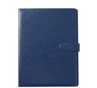 1 Pcs A4 Leather Multi Functional Business Contract Folder Pad Office Sales Magnetic Buckle Manager Folder(Blue)