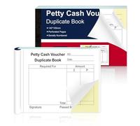1 pcs A6 Petty Cash Book NCR 148mm x 105mm Petty Cash Voucher Duplicate Book 50 Sets Ever Pack with 2 Part Carbonless Duplicates Petty Cash Voucher Small Business Receipt Pad