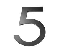1 Pcs Address Big Modern Door Alphabet Floating House Number Letters Sign 0-9 Black Numbers 125mm 5 Inch Home Outdoor(5)