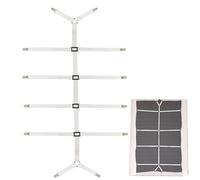 1 Pcs Adjustable Bed Sheet Tensioner, Fitted Sheet Clips,Bed Sheet Holder With Lock Strips, Sheet Holder Keeps Sheets Firm and Tight for Double, Queen, King Bed(White)