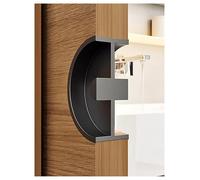 1 pcs Aluminum Concealed Pocket Handle - Modern Semi-Circular Sliding Door Pull, Crash-Proof Invisible Grooved Grip for Moving Doors(A,W4cm)