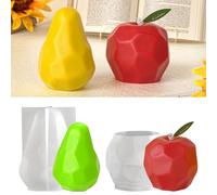 1 PCS Apple Resin Molds and 1PCS Pear Silicone Molds, Epoxy Resin Casting Mould can DIY a Heartwarming Decorative Candle with Your Family and Friends.