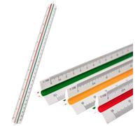 1 PCS Architectural Triangular Scale Ruler Metric 1:100, 1:200, 1:250, 1:300, 1:400, 1:500 Standard 30 CM for Architects, Students, Draftsman and Engineers - Green, Red, Yellow