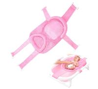 1 PCS Baby Bath Insert Bath Support Baby Bath Support 0-6 Months Adjustable Non-Slip Bathtub Cushion Net for Newborns, Toddlers(Blue、Pink) (Pink)