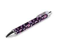 1 Pcs Ballpoint Pens for Men Women, Gothic Magic Witch Witchy Trippy Purple Mushrooms Retractable Pens Quick Dry Black Ink Writing Pens 0.5mm Study Office Supplies