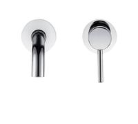 1 Pcs Basin Faucet Sink Wall Mounted Brass Matte Black Single Handle(Polished Chrome 210)