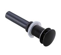 1 Pcs Bathroom Brass Pop Up Drain Basin Round Bottle P-Trap Sink Tap Kit Waste Stopper with/Without Overflow Chrome/Black for DIY Tools(Black Without Overflow)